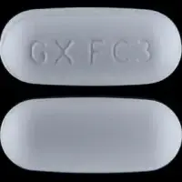 Combivir (Lamivudine and zidovudine [ la-miv-ue-deen-and-zye-doe-vue-deen ])-GXFC3-150 mg / 300 mg-White-Oval