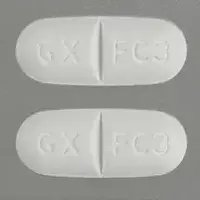 Combivir (Lamivudine and zidovudine [ la-miv-ue-deen-and-zye-doe-vue-deen ])-GX FC3 GX FC3-150 mg / 300 mg-White-Capsule-shape