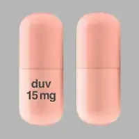 Copiktra (Duvelisib [ doo-ve-lis-ib ])-duv 15 mg-15 mg-Pink-Capsule-shape