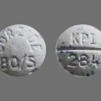 Corzide 80/5 (Bendroflumethiazide and nadolol [ ben-droe-floo-meth-eye-a-zide-and-nad-oh-lol ])-CORZIDE 80/5 KPI 284-80 mg / 5 mg-White-Round