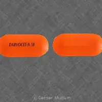 Darvocet (Acetaminophen and propoxyphene [ a-seet-a-min-oh-fen-and-proe-pox-i-feen ])-Darvocet-N 50-325 mg / 50 mg-Orange-Oval