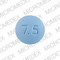 Deplin (L-methylfolate [ l-meth-il-foe-late ])-PAL 7.5-7.5 mg-Blue-Round