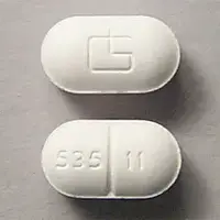 Esgic (Acetaminophen, butalbital, and caffeine [ a-seet-a-min-oh-fen, bue-tal-bi-tal, and-kaf-een ])-535 11 Logo-325 mg / 50 mg / 40 mg-White-Capsule-shape