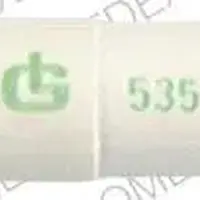 Esgic (Acetaminophen, butalbital, and caffeine [ a-seet-a-min-oh-fen, bue-tal-bi-tal, and-kaf-een ])-LOGO 535-12-325 mg / 50 mg / 40 mg-White-Capsule-shape