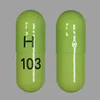 Indomethacin (Indomethacin [ in-doe-meth-a-sin ])-H 103-25 mg-Green-Capsule-shape