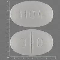 Isosorbide mononitrate (Isosorbide mononitrate [ eye-soe-sor-bide-mon-oh-nye-trate ])-3 0 1104-30 mg-White-Oval