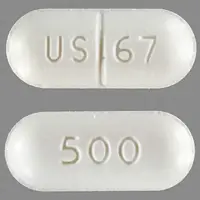 Niacor (Niacin (nicotinic acid) [ nye-a-sin ])-US 67 500-500 mg-White-Capsule-shape