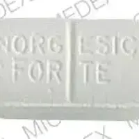 Norgesic forte (Aspirin, caffeine, and orphenadrine [ as-pir-in, kaf-feen, and-or-fen-a-dreen ])-3M NORGESIC FORTE-770 mg / 60 mg / 50 mg-White & Yellow-Oval