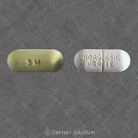 Norgesic forte (Aspirin, caffeine, and orphenadrine [ as-pir-in, kaf-feen, and-or-fen-a-dreen ])-3M NORGESIC FORTE-770 mg / 60 mg / 50 mg-White & Yellow-Oval