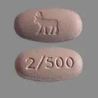 Prandimet (Metformin and repaglinide [ met-for-min-and-re-pag-li-nide ])-Logo 2/500-500 mg / 2 mg-Pink-Oval