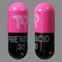 Prevacid (Lansoprazole [ lan-soe-pra-zol ])-TAP PREVACID 30-30 mg-Maroon & Pink-Capsule-shape