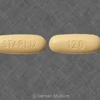 Starlix (Nateglinide (oral) [ na-ta-glye-nide ])-STARLIX 120-120 mg-Yellow-Oval