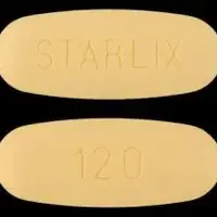 Starlix (Nateglinide (oral) [ na-ta-glye-nide ])-STARLIX 120-120 mg-Yellow-Oval