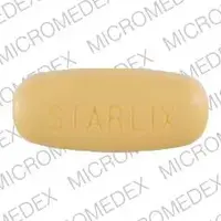 Starlix (Nateglinide (oral) [ na-ta-glye-nide ])-STARLIX 120-120 mg-Yellow-Oval