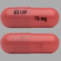 Tafinlar (Dabrafenib [ da-braf-e-nib ])-GS LHF 75 mg-75 mg-Pink-Capsule-shape