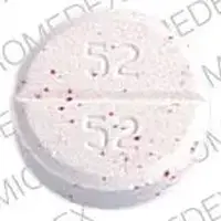 Tegretol (Carbamazepine (oral) [ kar-ba-maz-e-peen ])-TEGRETOL 52 52-100 mg-Pink & Red Specks-Round