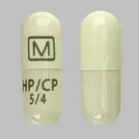 Tussicaps (Chlorpheniramine and hydrocodone [ klor-fen-ir-a-meen-and-hye-droe-koe-done ])-M HP/CP 5/4-4 mg / 5 mg-Beige-Capsule-shape