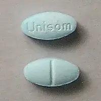 Unisom (Doxylamine [ dox-il-a-meen ])-Unisom-doxylamine succinate 25 mg-Blue-Oval