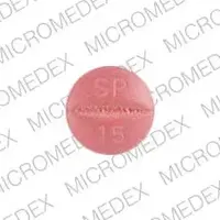 Univasc (Moexipril [ moe-ex-i-pril ])-715 SP 15-15 mg-Pink-Round