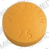 Wellbutrin (Bupropion [ byoo-pro-pee-on ])-WELLBUTRIN 75-75 mg-Yellow-Round