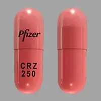 Xalkori (Crizotinib [ kriz-oh-ti-nib ])-Pfizer CRZ 250-250 mg-Pink-Capsule-shape