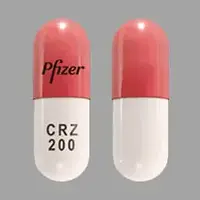 Xalkori (Crizotinib [ kriz-oh-ti-nib ])-Pfizer CRZ 200-200 mg-Pink & White-Capsule-shape