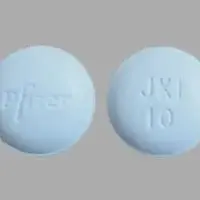 Xeljanz (Tofacitinib)-Pfizer JKI 10-10 mg-Blue-Round