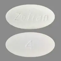 Zofran (injection) (Ondansetron (injection) [ on-dan-se-tron ])-Zofran 4-4 mg-White-Oval