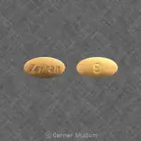 Zofran (injection) (Ondansetron (injection) [ on-dan-se-tron ])-ZOFRAN 8-8 mg-Yellow-Oval