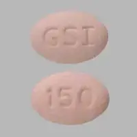 Zydelig (Idelalisib [ eye-del-a-lis-ib ])-GSI 150-150 mg-Pink-Oval