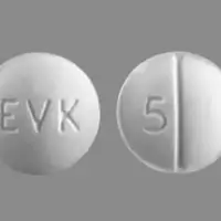 Evekeo (Amphetamine [ am-fet-a-meen ])-EVK 5-5 mg-White-Round