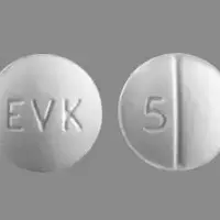 Evekeo (Amphetamine [ am-fet-a-meen ])-EVK 5-5 mg-White-Round