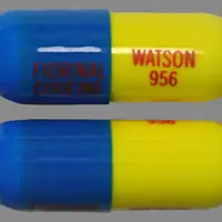 Fiorinal with codeine (Aspirin, butalbital, caffeine, and codeine [ as-pir-in, bue-tal-bi-tal, kaf-een, and-koe-deen ])-FIORINAL CODEINE WATSON 956-Aspirin 325 mg / Butalbital 50 mg /  Caffeine 40 mg /  Codeine Phosphate 30 mg-Blue & Yellow-Capsule-shape