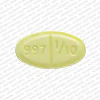 Fludrocortisone (Fludrocortisone [ floo-droe-kor-ti-sone ])-b 997 1/10-0.1 mg-Yellow-Oval