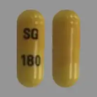 Gabapentin (Gabapentin [ ga-ba-pen-tin ])-SG 180-300 mg-Yellow-Capsule-shape