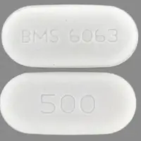 Glucophage xr (Metformin [ met-for-min ])-BMS 6063 500-500 mg-White-Oval