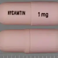 Hycamtin (oral/injection) (Topotecan (oral/injection) [ toe-poe-tee-kan ])-HYCAMTIN 1 mg-1 mg-Pink-Capsule-shape