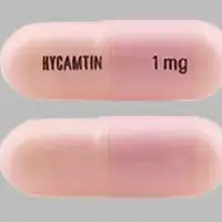 Hycamtin (oral/injection) (Topotecan (oral/injection) [ toe-poe-tee-kan ])-HYCAMTIN 1 mg-1 mg-Pink-Capsule-shape