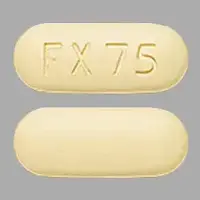 Viberzi (Eluxadoline [ el-ux-ad-oh-leen ])-FX75-75 mg-Yellow-Capsule-shape