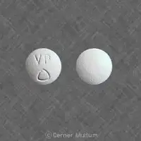 Vicoprofen (Hydrocodone and ibuprofen [ hye-dro-koe-done-and-eye-bue-pro-fen ])-VP Logo-7.5 mg / 200 mg-White-Round