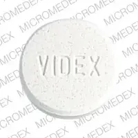 Videx (Didanosine [ dye-dan-oh-seen ])-VIDEX 100-100 mg-White-Round