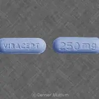 Viracept (Nelfinavir [ nel-fin-a-veer ])-VIRACEPT 250 mg-250 mg-Blue-Oval