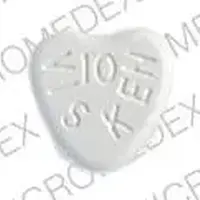 Visken (Pindolol [ pin-doe-lol ])-10 VISKEN V-10 MG-White-Heart-shape