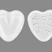 Visken (Pindolol [ pin-doe-lol ])-5 VISKEN V-5 MG-White-Heart-shape