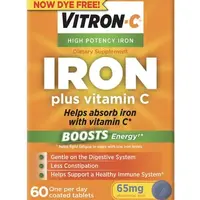 Vitron-c (Ascorbic acid and carbonyl iron [ as-kore-bik-as-id-and-kar-boe-nil ])-I I-elemental iron (as carbonyl iron) 65 mg / vitamin C (as ascorbic acid) 125 mg-Gray-Round