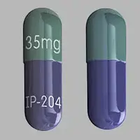 Zorvolex (Diclofenac [ dye-kloe-fen-ak ])-IP 204 35mg-35 mg-Blue / Green-Capsule-shape