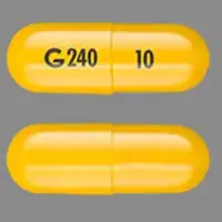 Absorica (Isotretinoin (oral) [ eye-so-tret-i-noyn ])-G 240 10-10 mg-Yellow-Capsule-shape