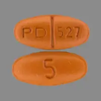 Accupril (Quinapril [ kwin-a-pril ])-PD 527 5-5 mg-Brown-Oval