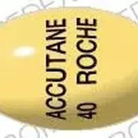 Accutane (Isotretinoin (oral) [ eye-so-tret-i-noyn ])-ACCUTANE 40 ROCHE-40 mg-Yellow-Oval