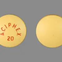 Aciphex (Rabeprazole [ ra-bep-ra-zole ])-ACIPHEX 20-20 MG-Yellow-Round